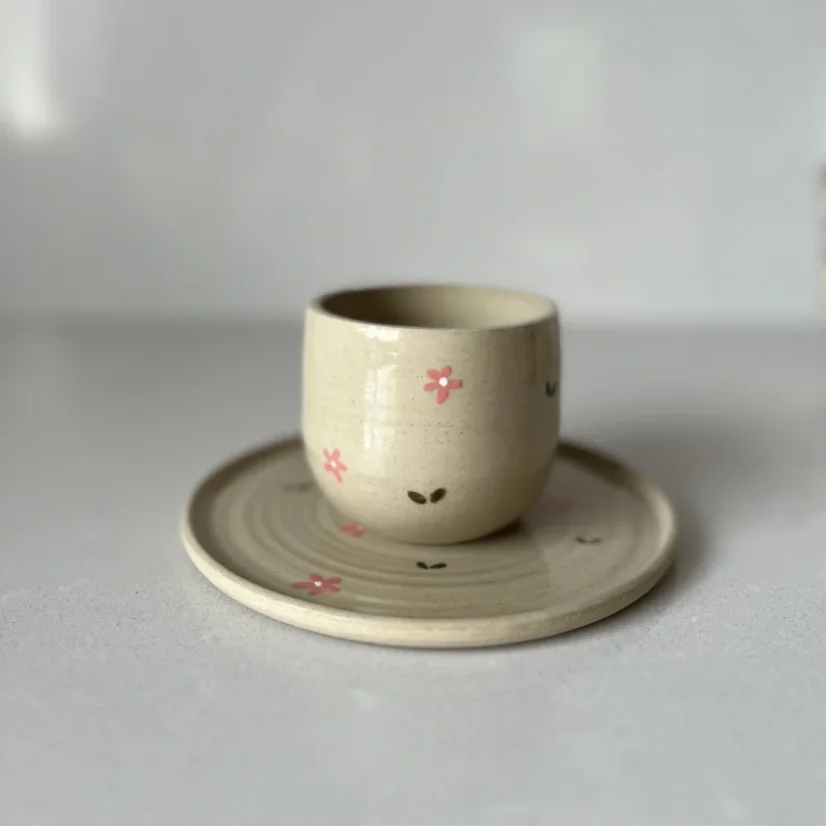 Set cappuccino a talířek | Wildflower | Letní limitka